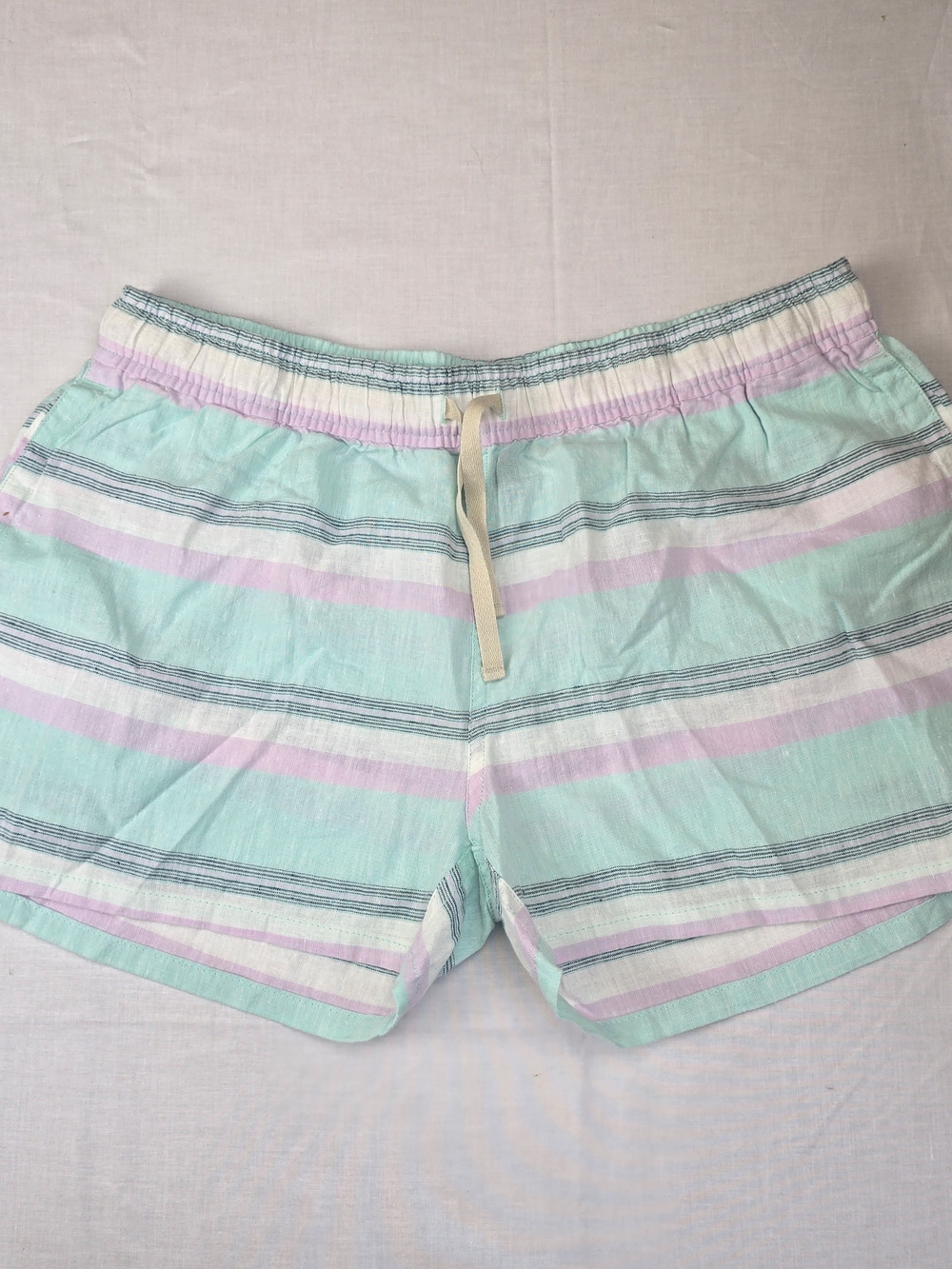 Patagonia Women's Pastel Mint & Lavender Striped Athletic Shorts
